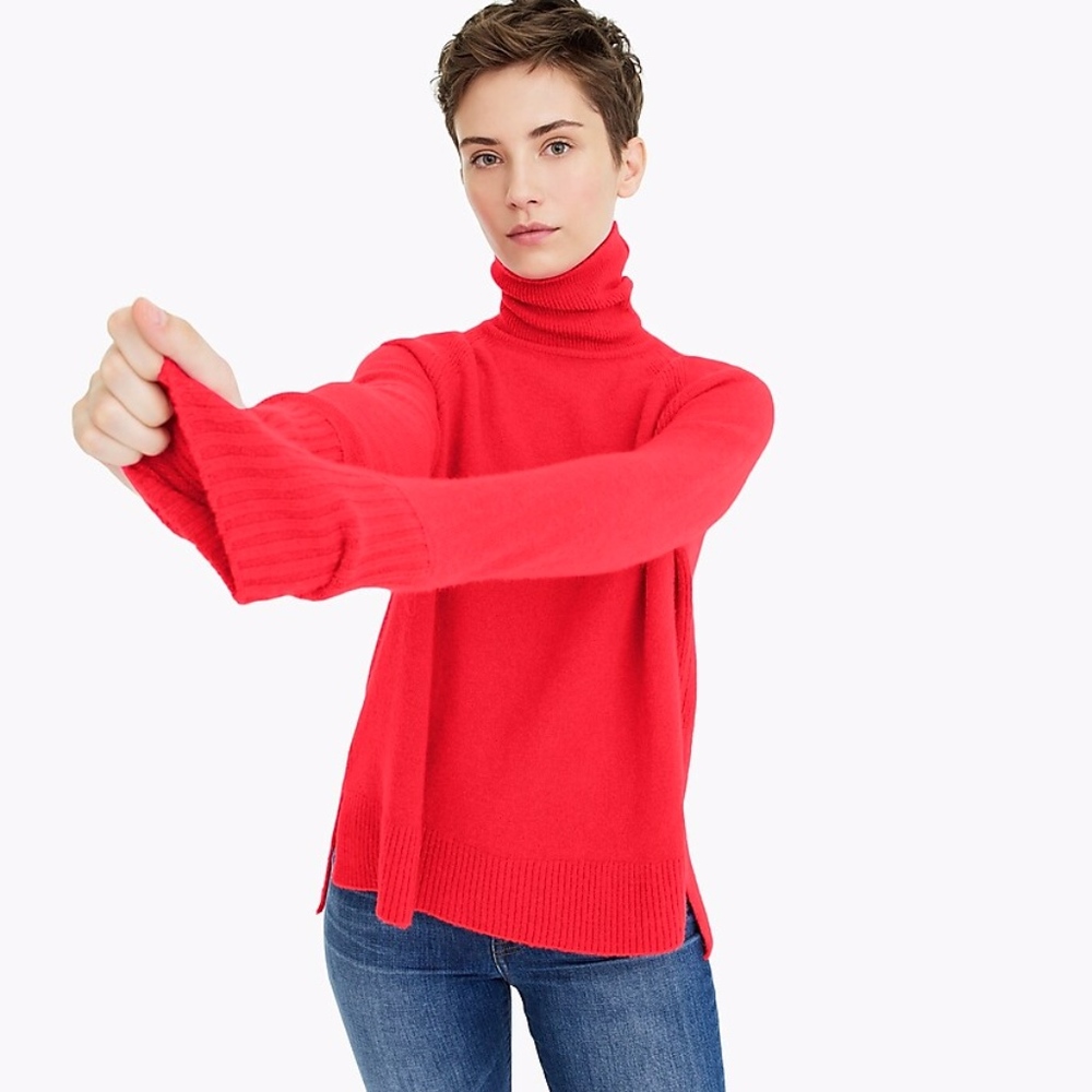 J.Crew Merino Wool Turtleneck Sweater w/silde slit